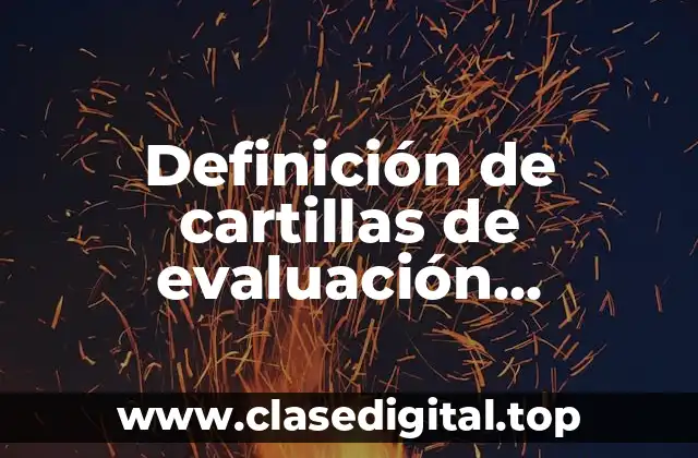 Definición de cartillas de evaluación preescolar llenas