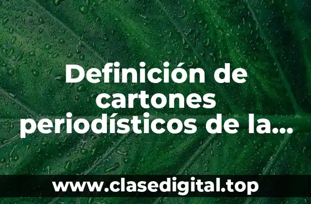 Definición de cartones periodísticos de la migración