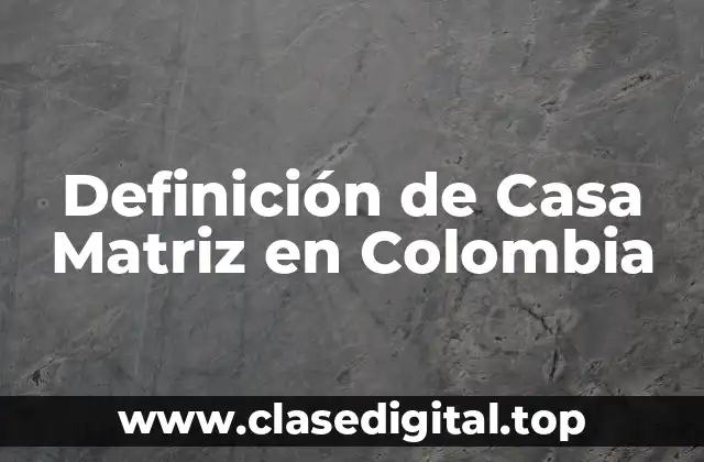 Definición de Casa Matriz en Colombia