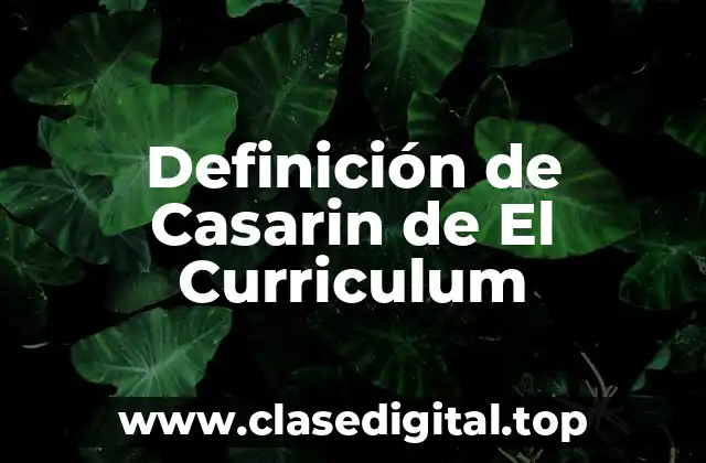 Definición de Casarin de El Curriculum