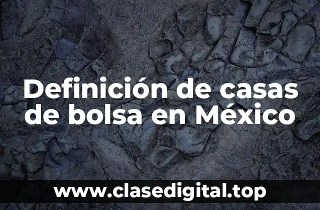 Definición de casas de bolsa en México