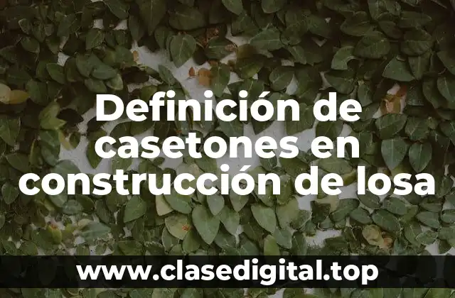 Definición de casetones en construcción de losa