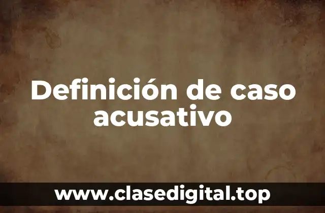 Ejemplos de caso acusativo