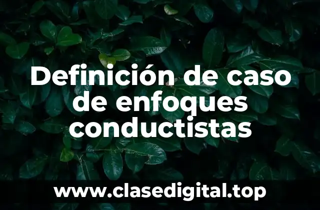 Definición de caso de enfoques conductistas