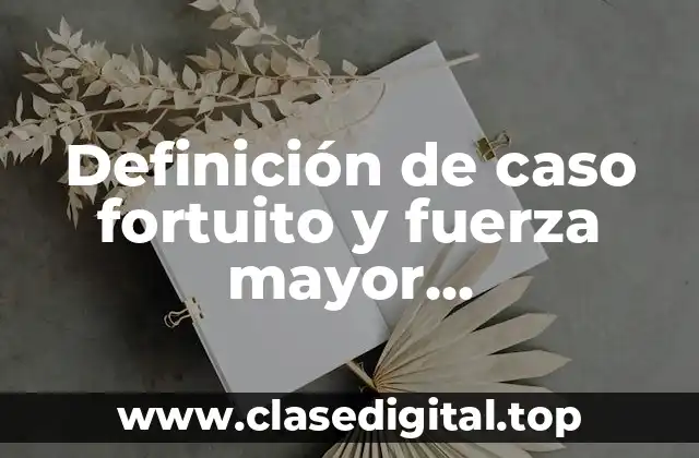 Definición de caso fortuito y fuerza mayor jurisprudencia