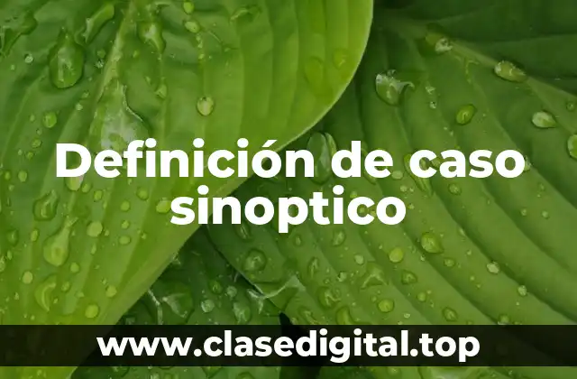 Definición de caso sinoptico