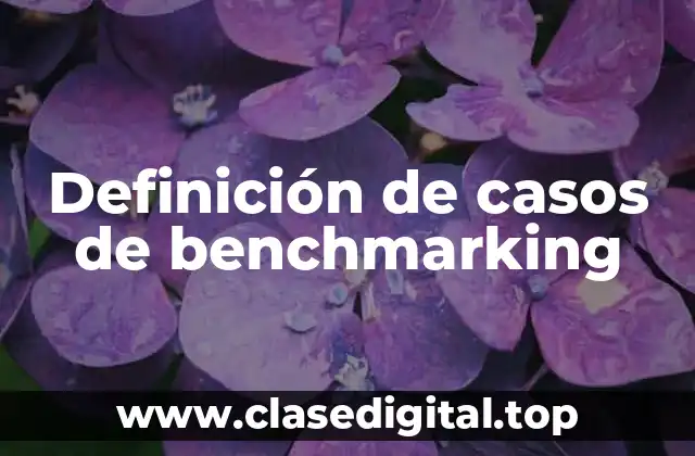Definición de casos de benchmarking