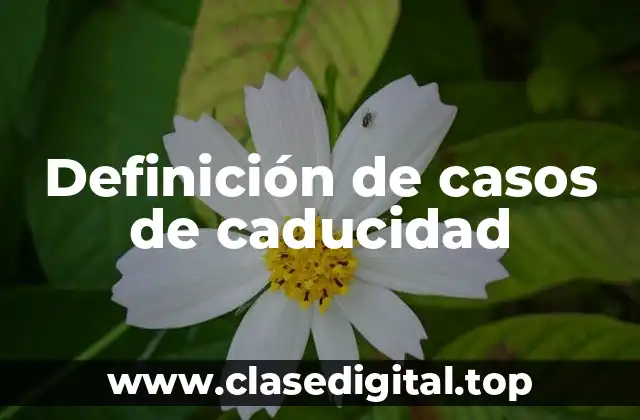 Definición de casos de caducidad