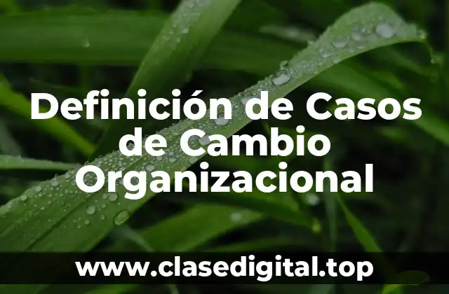 Definición de Casos de Cambio Organizacional