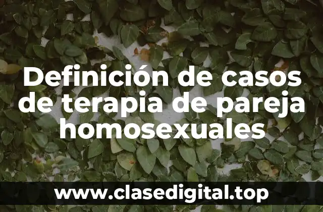 Ejemplos de casos de terapia de pareja homosexuales