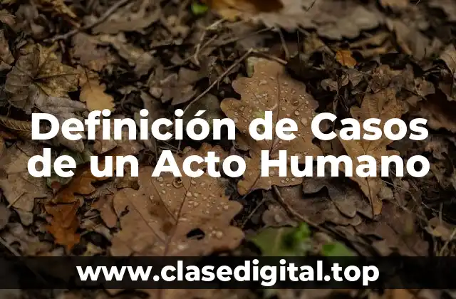 Ejemplos de Casos de un Acto Humano