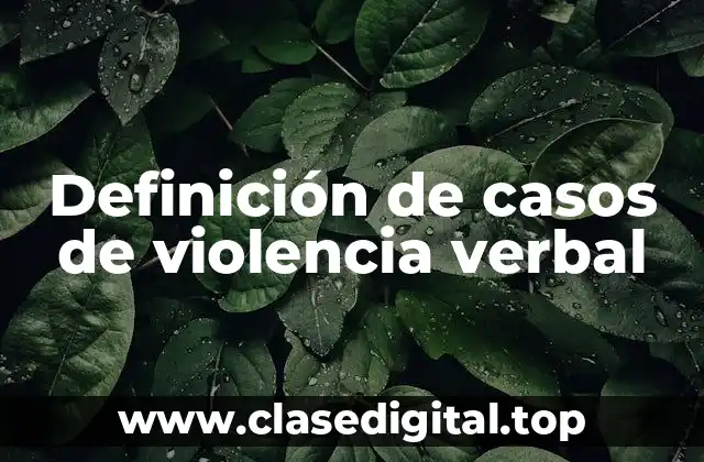 Definición de casos de violencia verbal