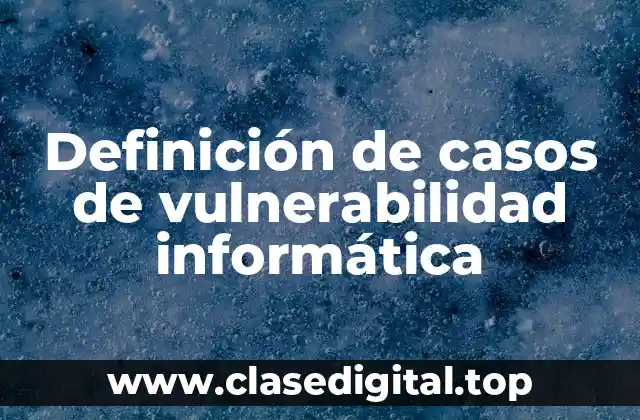 Definición de casos de vulnerabilidad informática
