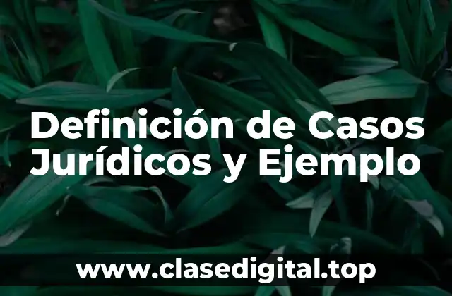 Definición de Casos Jurídicos y Ejemplo