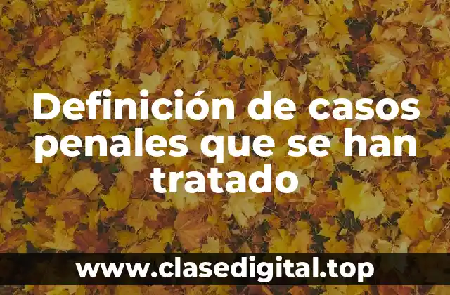 Definición de casos penales que se han tratado