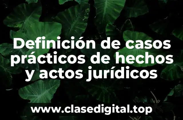 Definición de casos prácticos de hechos y actos jurídicos