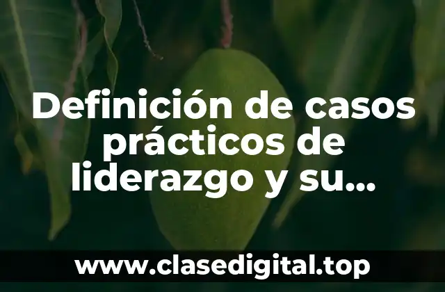Definición de casos prácticos de liderazgo y su solución