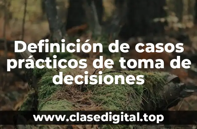 Definición de casos prácticos de toma de decisiones
