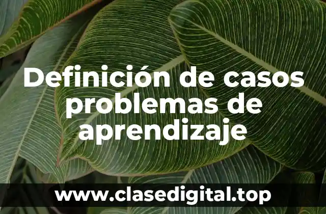 Definición de casos problemas de aprendizaje