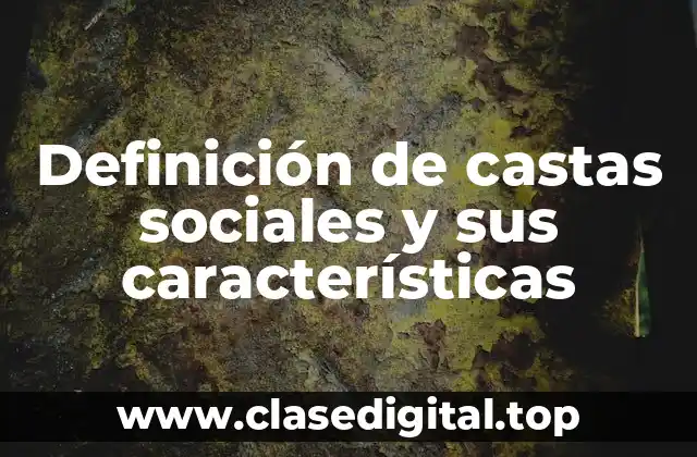 Definición de castas sociales y sus características