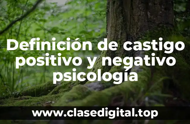 Ejemplos de castigo positivo y negativo psicología