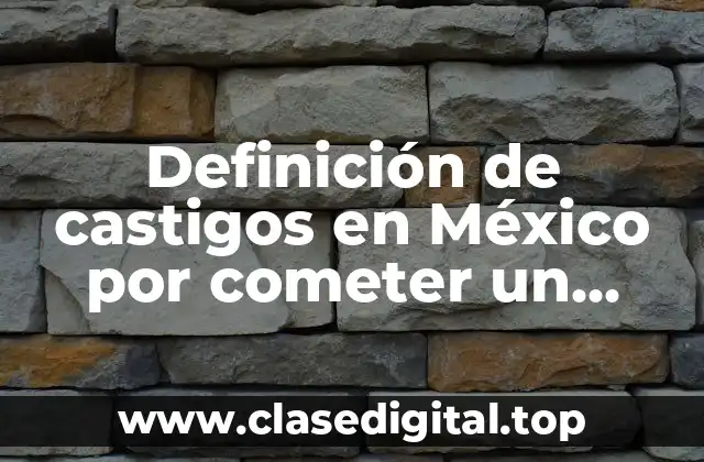 Ejemplos de castigos en México por cometer un delito