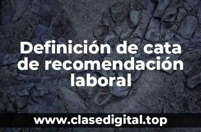 Definición de cata de recomendación laboral