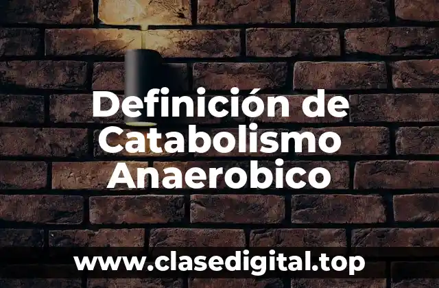 Definición de Catabolismo Anaerobico