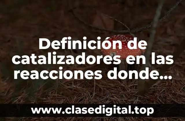 Definición de catalizadores en las reacciones donde interviene