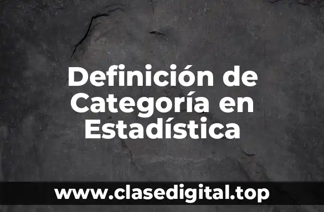 Definición Técnica de Categoría