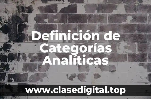 Definición de Categorías Analíticas