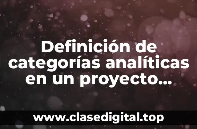 Ejemplos de categorías analíticas