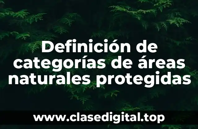 Ejemplos de categorías de áreas naturales protegidos