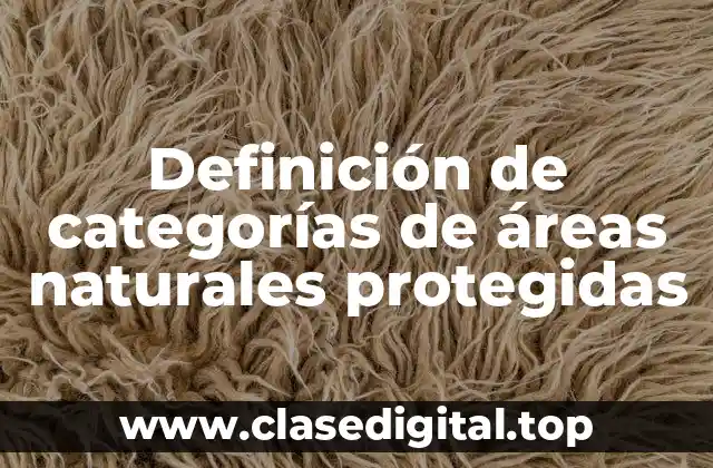 Definición de categorías de áreas naturales protegidas