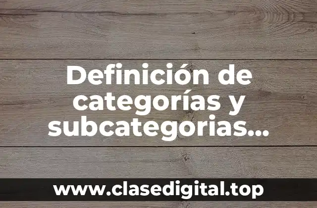 Definición técnica de categorías y subcategorias cualitativo