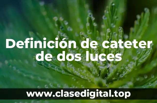 Definición de cateter de dos luces