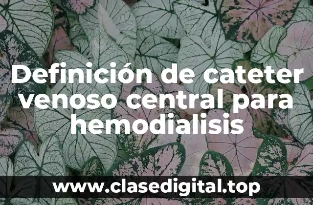 Definición de cateter venoso central para hemodialisis