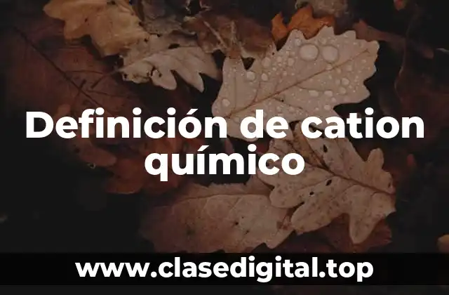 Definición de cation químico