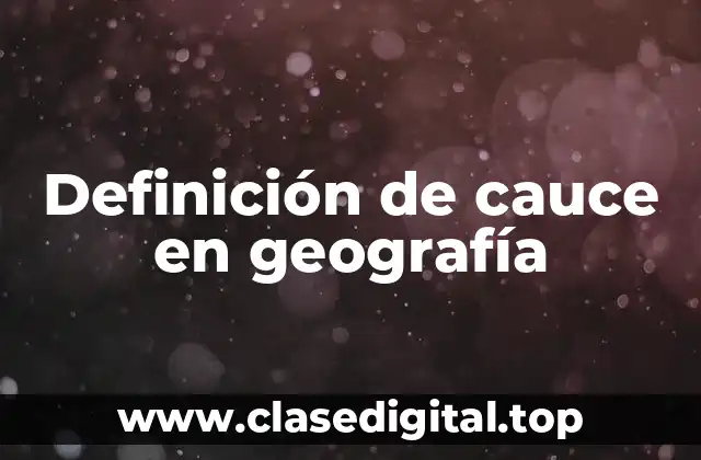 Definición de cauce en geografía