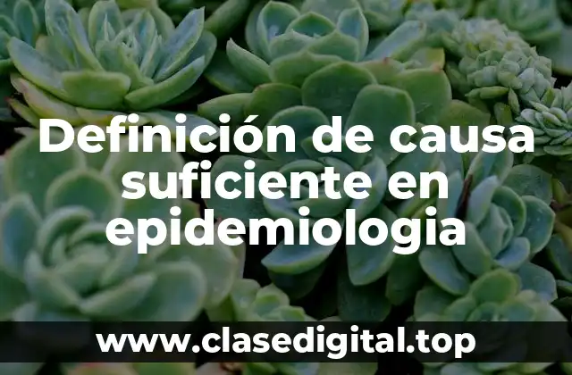 Definición de causa suficiente en epidemiologia