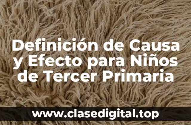 Definición de Causa y Efecto para Niños de Tercer Primaria