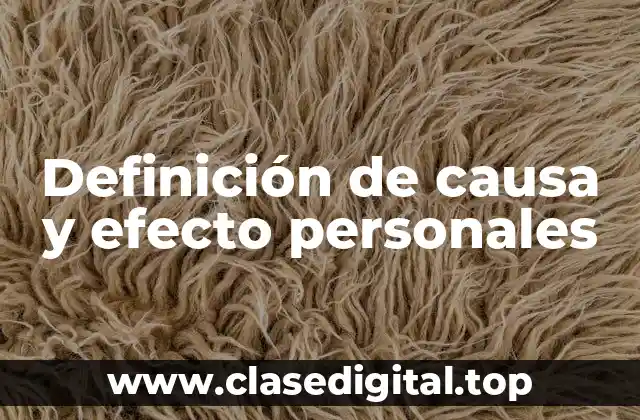 Definición de causa y efecto personales