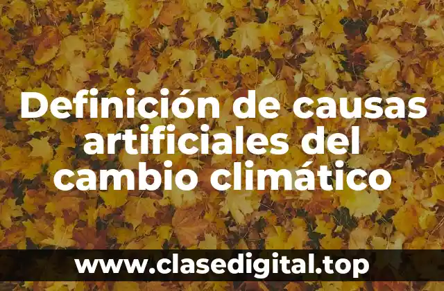 Definición de causas artificiales del cambio climático