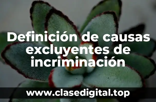 Definición de causas excluyentes de incriminación