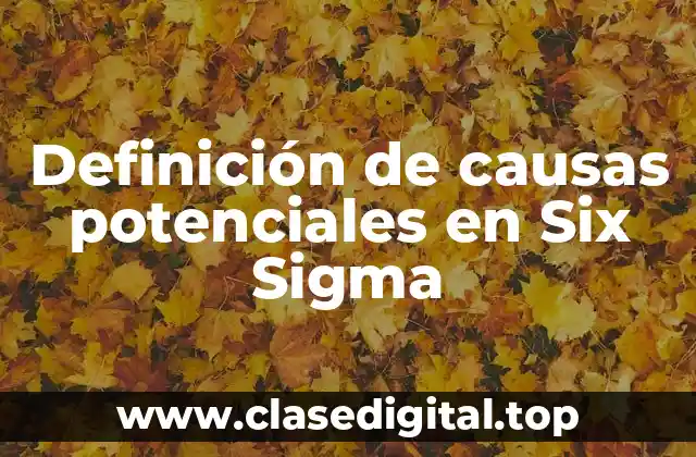 Definición de causas potenciales en Six Sigma