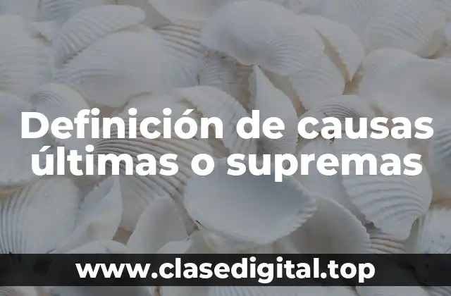 Definición de causas últimas o supremas