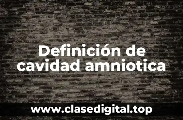 Definición de cavidad amniotica
