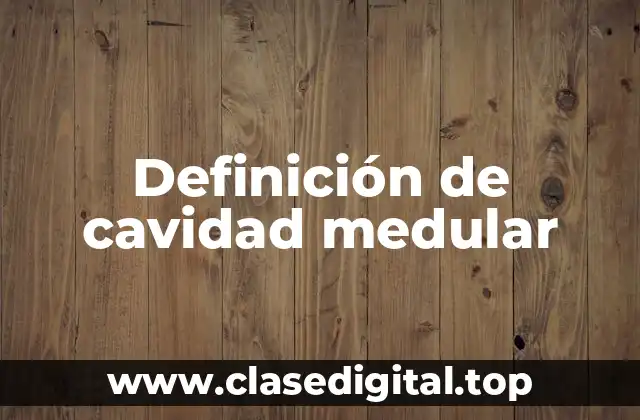 Definición de cavidad medular