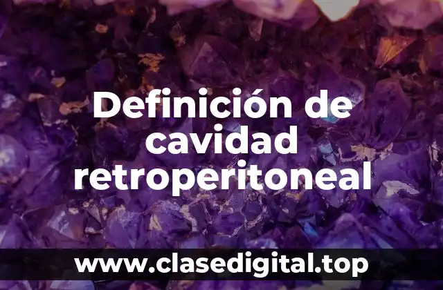 Definición de cavidad retroperitoneal
