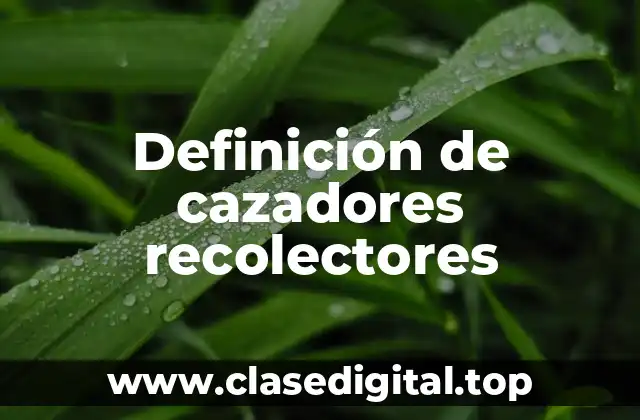 Definición de cazadores recolectores